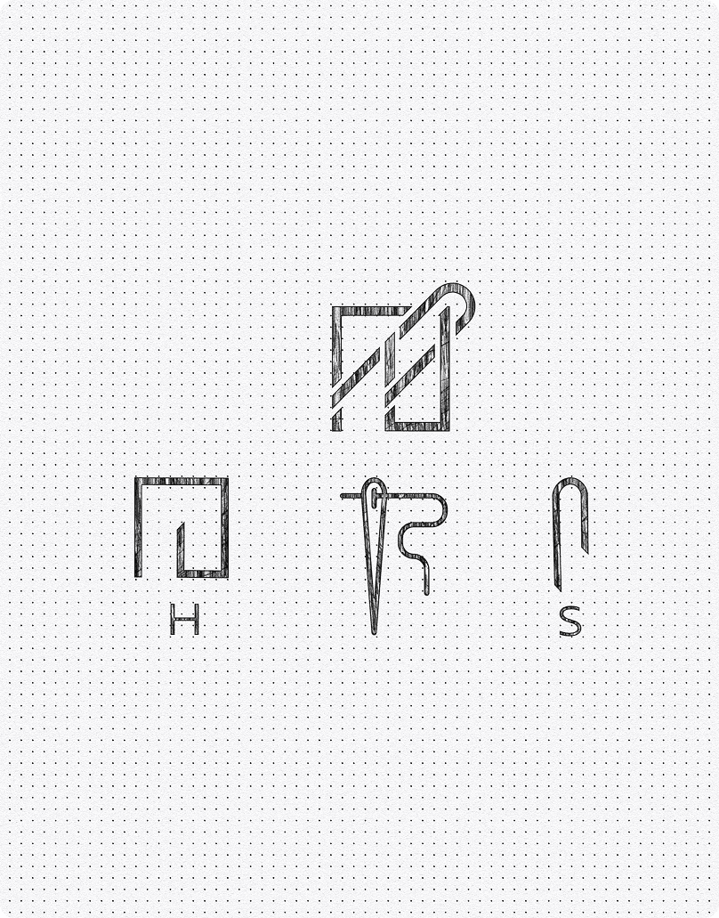 SEDA identity construction combining the founders’ initials with a needle motif